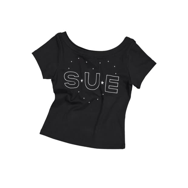 셋업이엑스이 SUE WIDE NECK TOP 블랙 새상품