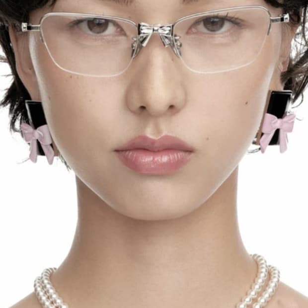 슈슈통 위민 메탈 리본 글래스 안경 실버