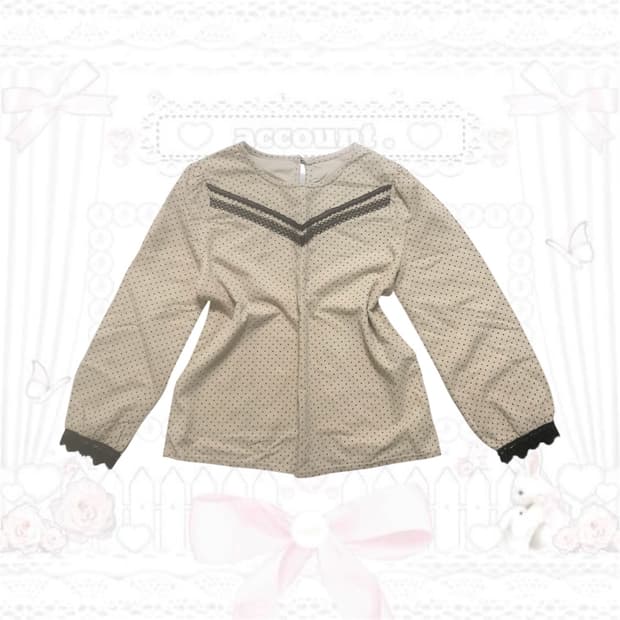 빈티지 모리걸 도트 블라우스 러블리 달천깔 리즈리사 라떼갸루