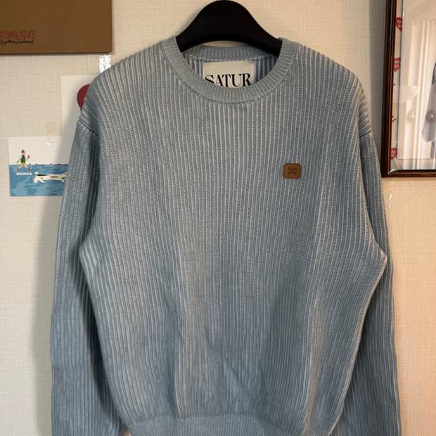 [L]세터 투톤 베이직 니트 베이비 블루