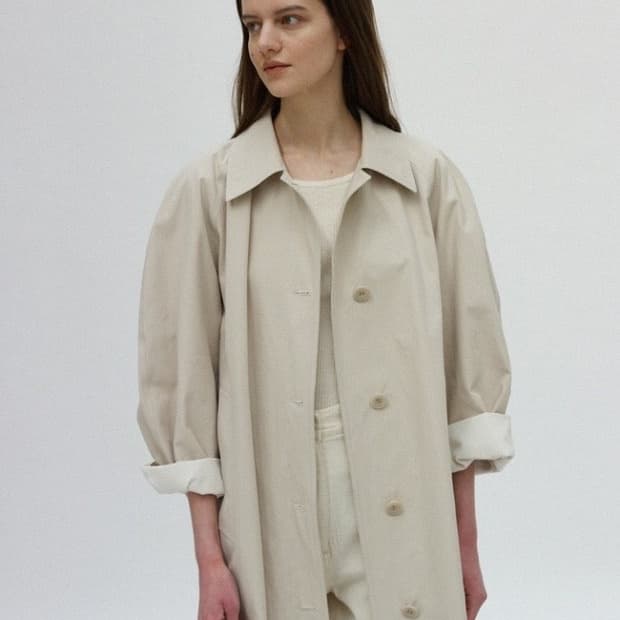 낫띵리튼 볼륨 발마칸 트렌치 코트(베이지)