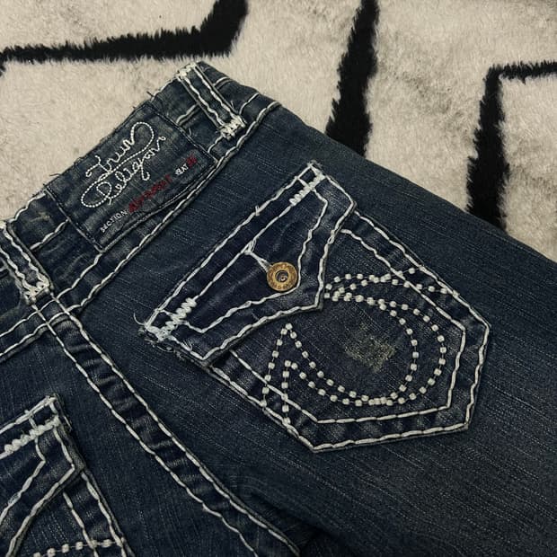 [28]트루릴리전 조이 슈퍼 T 데님팬츠/진청/스판