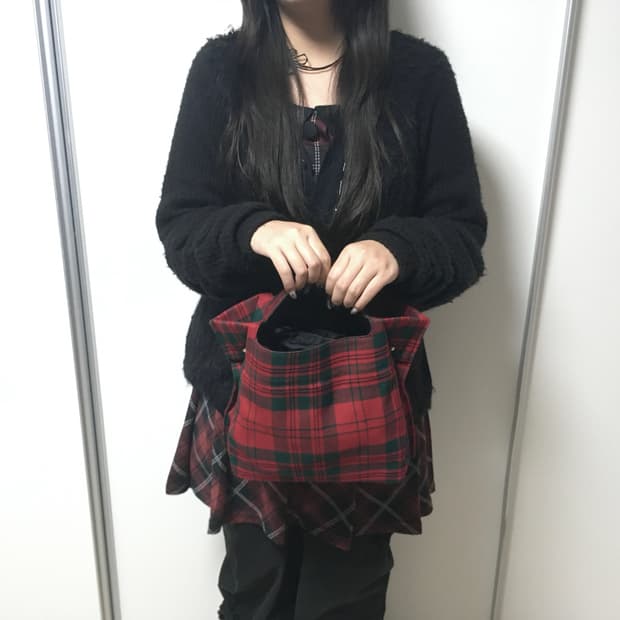 robe de chambre 꼼데가르송 타탄 체크 가방