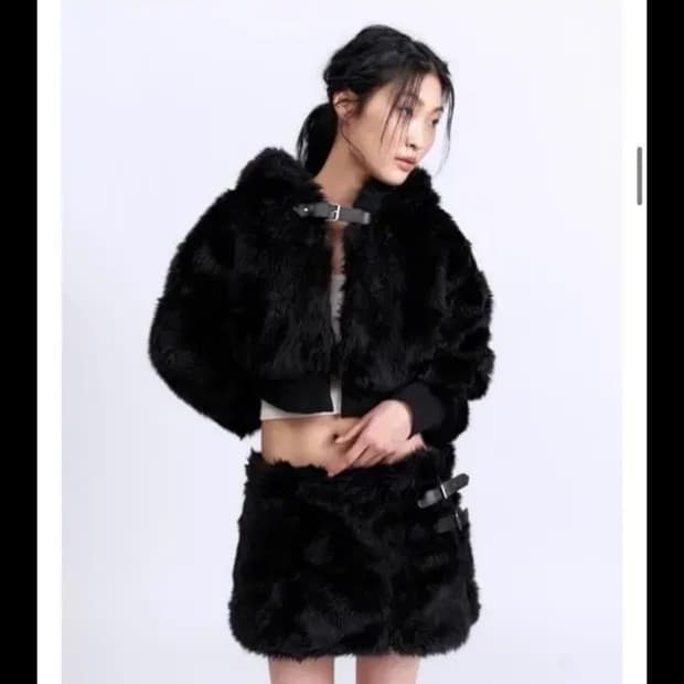 루루 퍼자켓 퍼스커트 세트