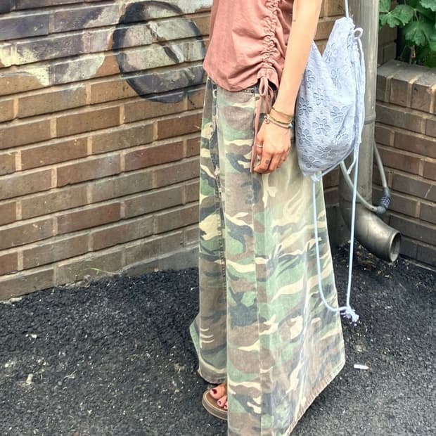 모래하우스 카모 스커트 m