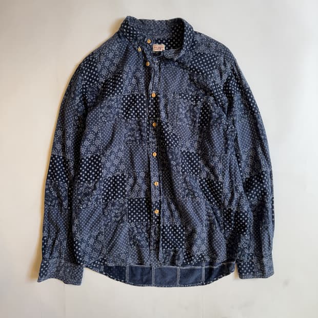 Navy Bandana Patchwork Shirt
