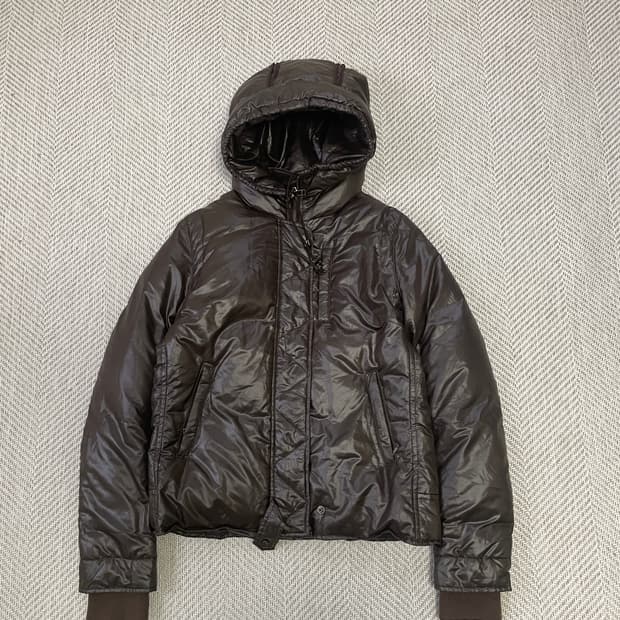 프렌치 커넥션 후드 브라운 패딩