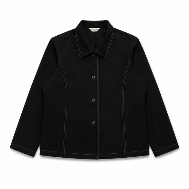 JPN 00s 일본 빈티지 y2k 모리걸 딥브라운 블랙 미니멀 자켓