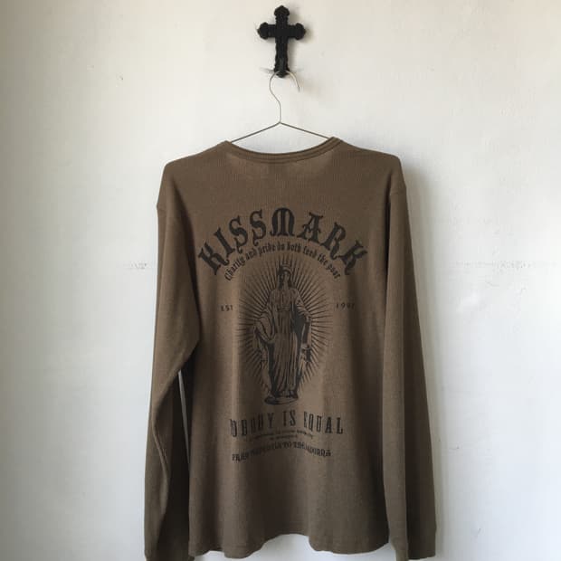 Back printing button point ribbed sleeve