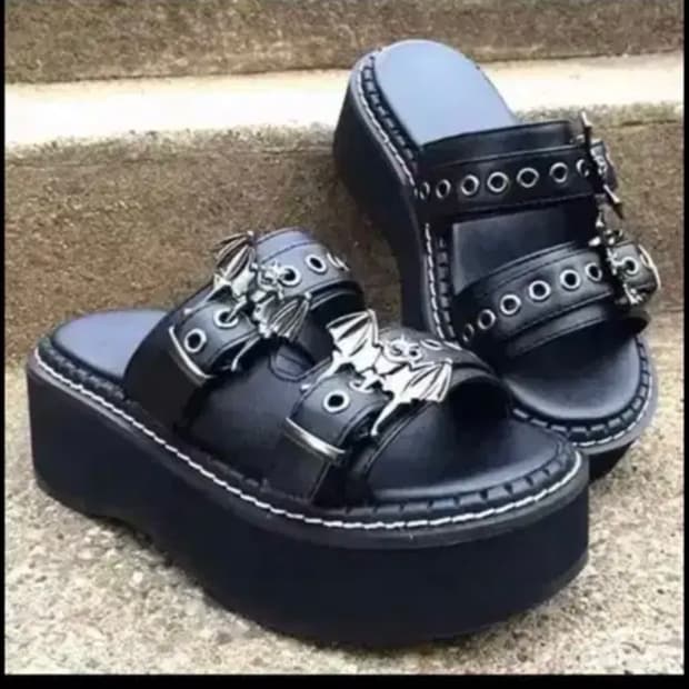 펑크 샌들 슬리퍼 통굽 고스펑크 빈티지 y2k 지뢰계 양산형
