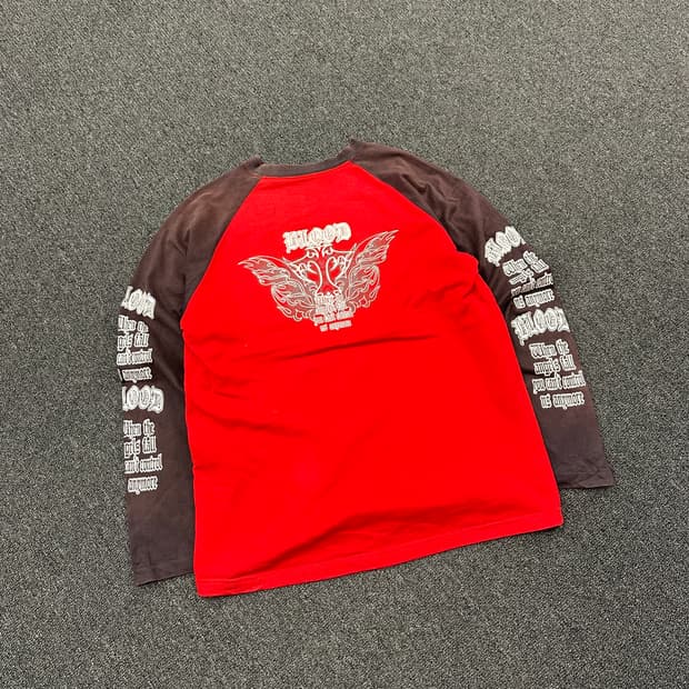 L) Beaumere 빈티지 프린팅 래글런 롱슬리브 긴팔티