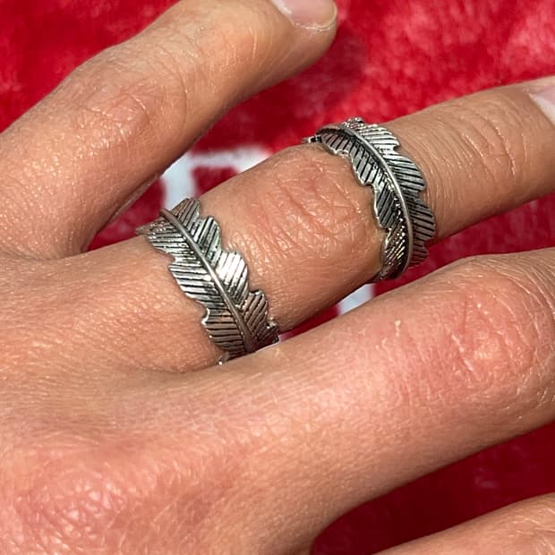 페더 아메카지 반지 남녀공용 오픈링 깃털반지