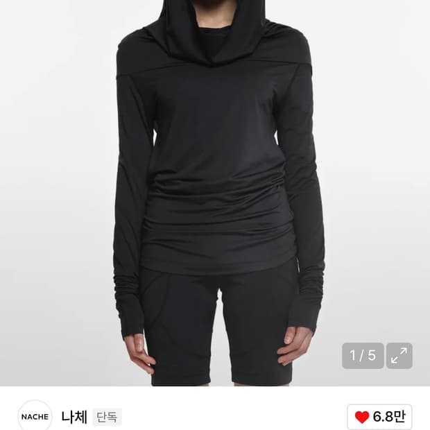 nache DRAPING LONG SLEEVE BLACK