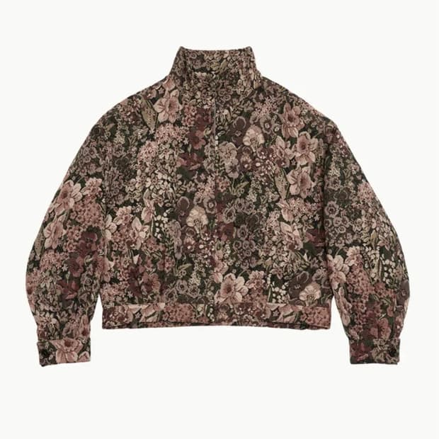 아모멘토 플라워 자카드 블루종