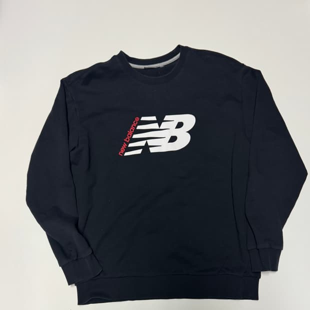 뉴발란스 빅 로고 트레이닝 스웻 맨투맨 XL 블랙