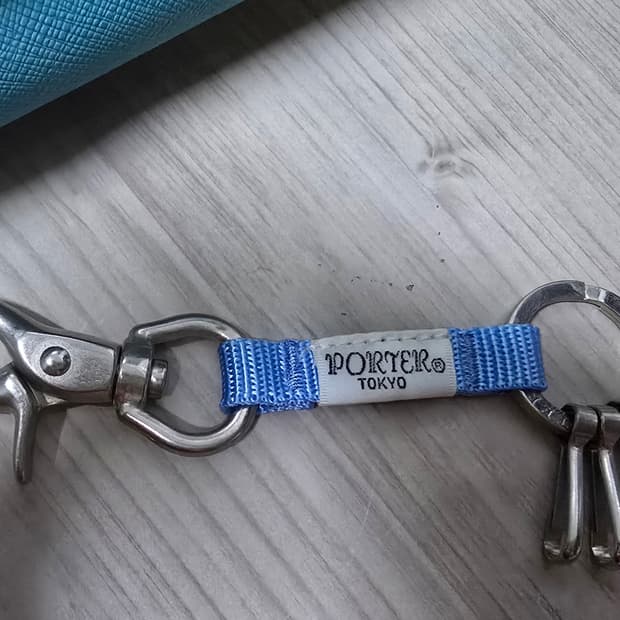 요시다포터 PORTER TOKYO 키홀더 키링 블루 화이트 일본제