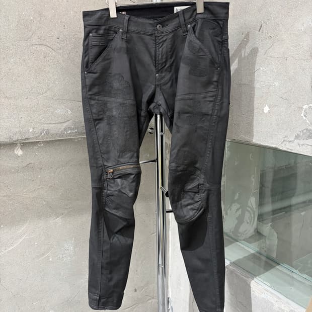 지스타 로우 무릎 지퍼 슈퍼슬림 진