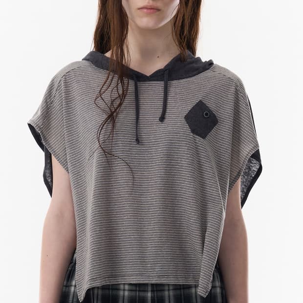 파히섬 STRIPE PANCHO HOODIE 텐스댄스