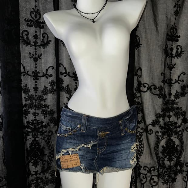 denim rock chic skirt pants