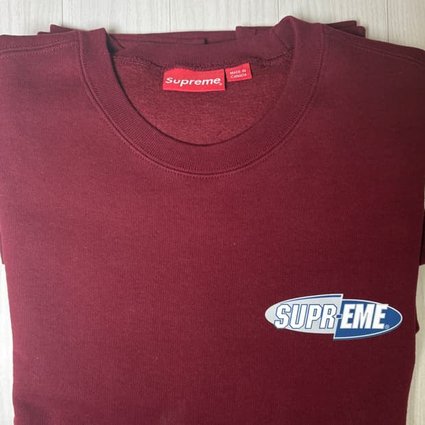 슈프림 크루넥 버건디 L사이즈
