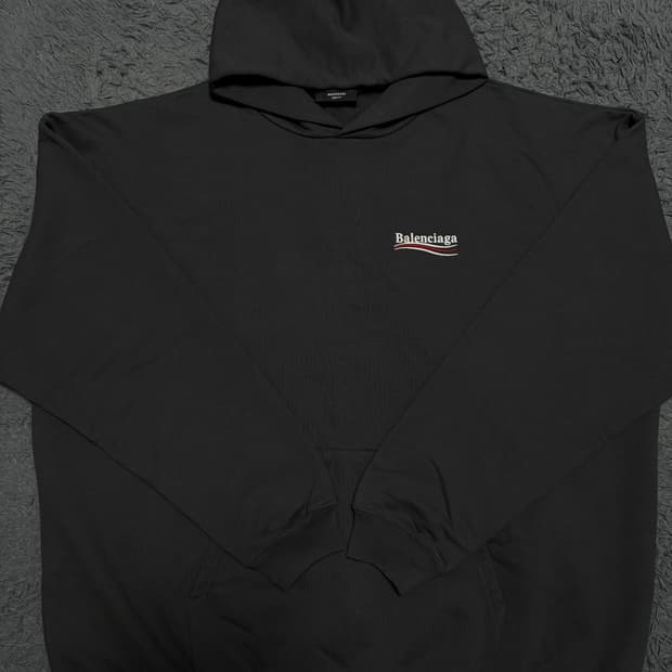 [115]발렌시아가 웨이브로고 자수 후드티 