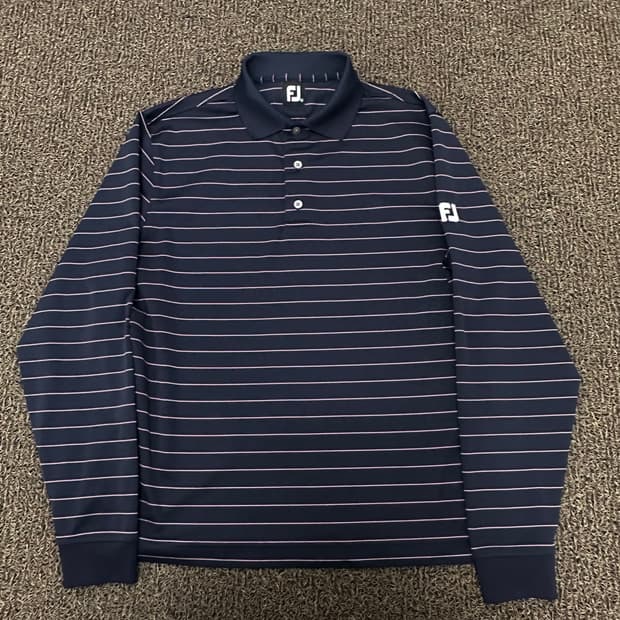 FJ 풋조이 남성 골프웨어 스트라이프 긴팔티셔츠 L