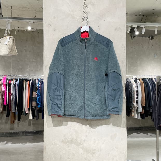 나이키 acg 레드 앤 그레이 클리마 핏 리버시블 플리스 자켓