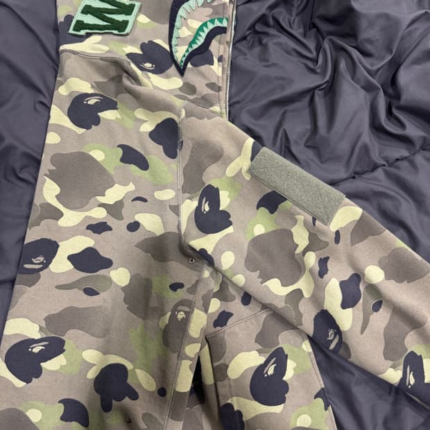 베이프 녹계 샤크 후드집업 L