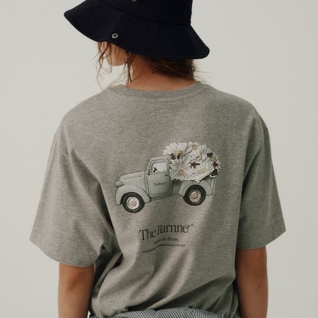 더바넷 Flower Car T-Shirt_grey