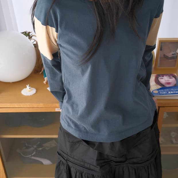 Panel long sleeve top