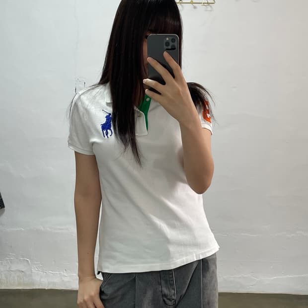 랄프로렌 화이트 카라티 L