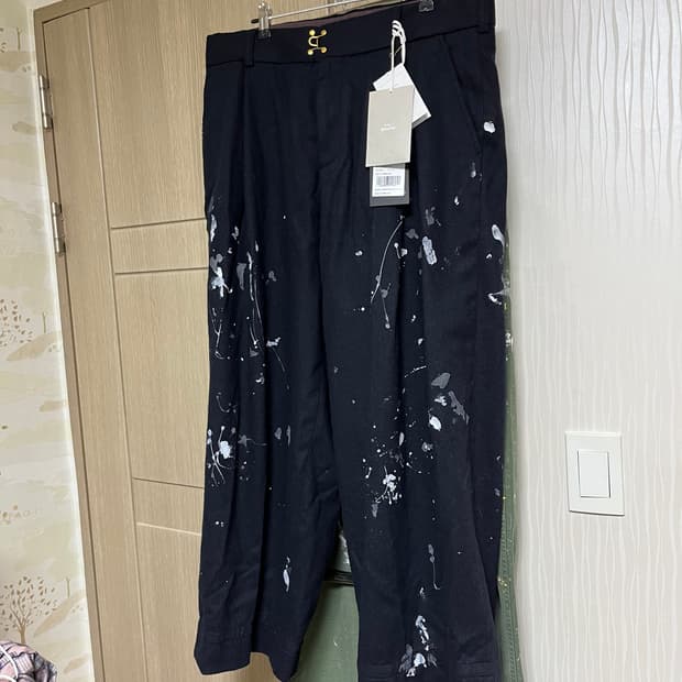 kolor 울 플란넬 페인팅 팬츠 네이비 3