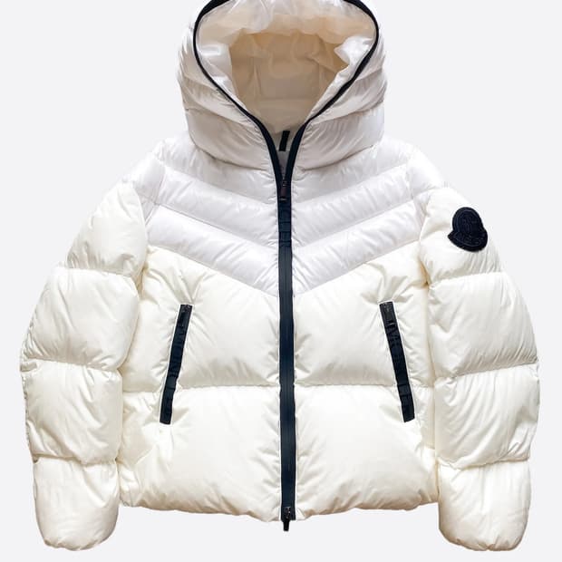 몽클레어 화이트 블랙 와펜 패딩 여성 0사이즈