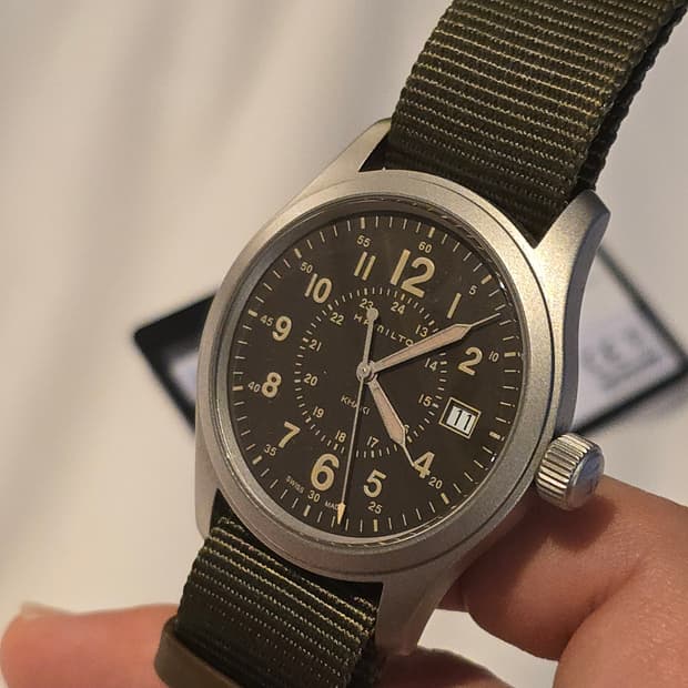 해밀턴 카키 필드 38mm 브라운 다이얼 쿼츠
