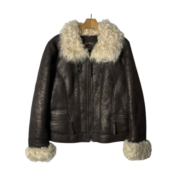 [VTG] 빈티지 비건레더 무스탕자켓 (양털안감)