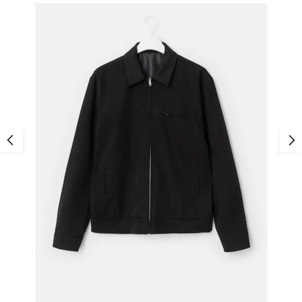 S) 에잇세컨즈 블랙 카라 집업 블루종