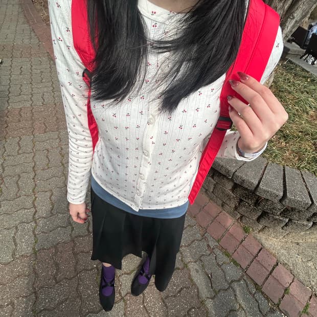 유니클로 포인텔가디건(프린트) S