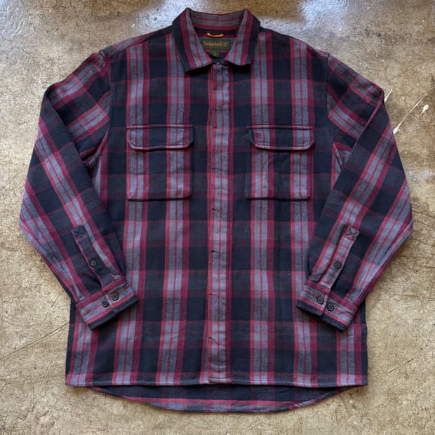 팀버랜드 체크 플란넬 셔츠 재킷