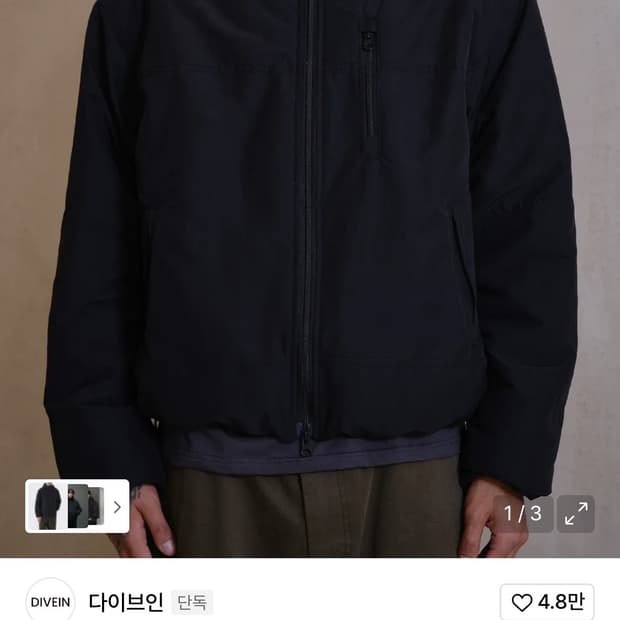 다이브인 무민서 패딩