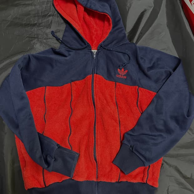 80s 아디다스 빈티지 후드 집업 져지