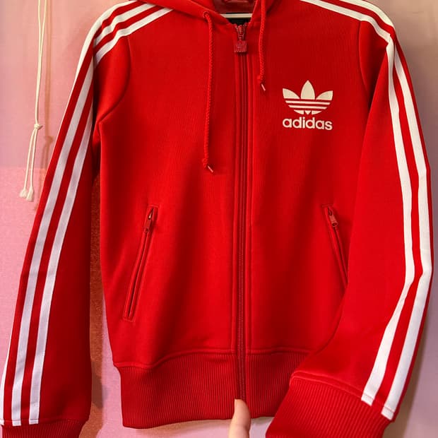 아디다스 후드집업 아디다스레드 삼선 불꽃 대장 후집 파이어버드