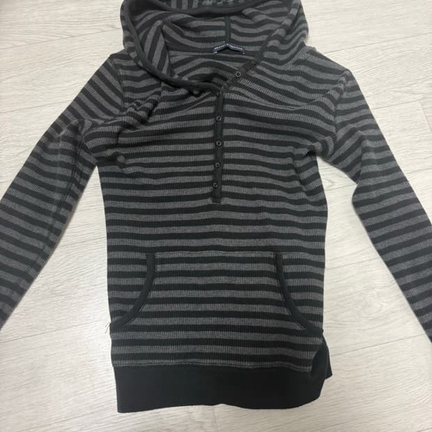 브랜디멜빌 블랙 스트라이프 헨리넥 후드