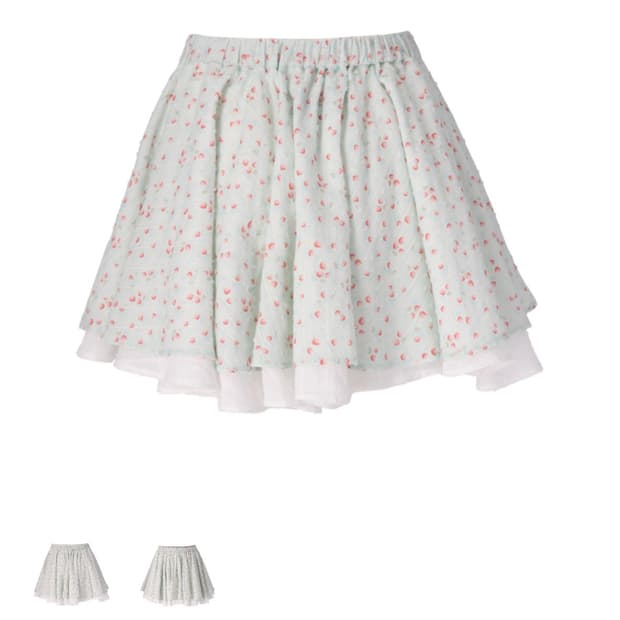 Mint Strawberry Can Can Skirt