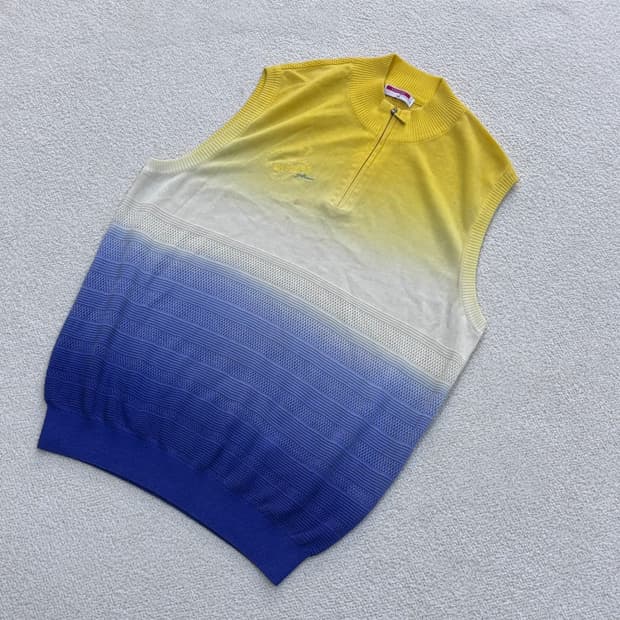 100 그린조이 여성 니트 반집업 조끼 0319E