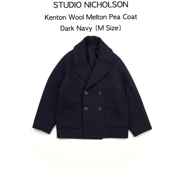 Studio Nicholson 켄톤 울 멜튼 피코트 다크네이비