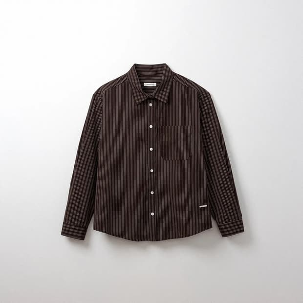 아카이브제이투유 노마 스트라이츠 셔츠 브라운