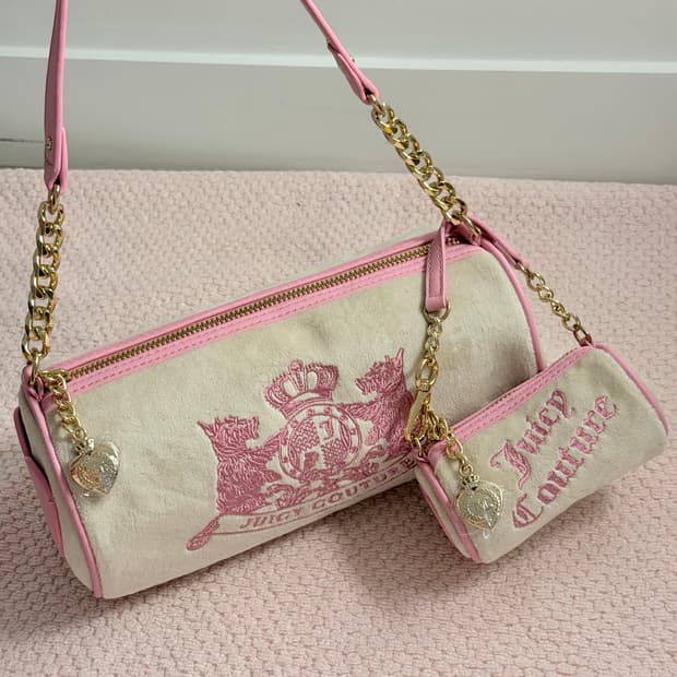 쥬시꾸뛰르 딸기라떼 테리독배럴백 베이비메탈클럽 베이비베어 빈티지