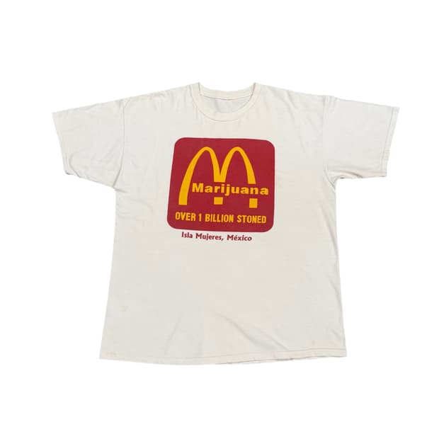 빈티지 마리화나 맥도날드 패러디 티셔츠