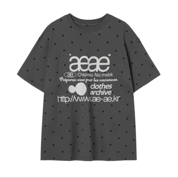 aeae 웹 로고 티셔츠 차콜 
