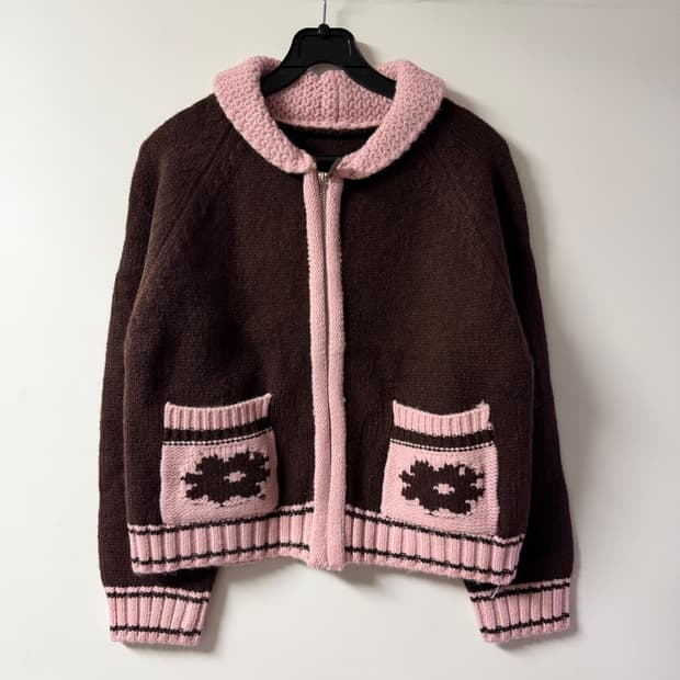 새상품 여자 플라워 니트 가디건